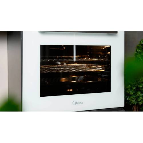 Духовка Midea MO11000GW — 60 л, конвекция, аэрогриль, 5 программ, белое стекло. Купить с доставкой по Бишкеку.