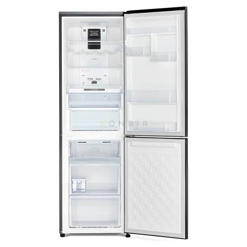 Холодильник Hitachi R-BG 410 – стильное черное стекло, удобные размеры 190 × 59.5 × 65 см, заказать в Кыргызстане