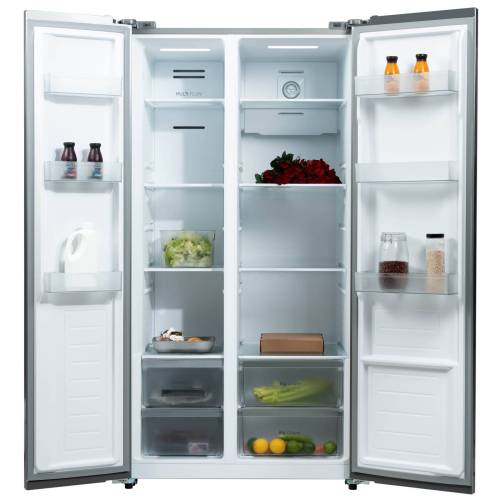 Бирюса SBS 541 TWG — надёжная сборка, стеклянные фасады, встроенные ручки, без перенавешивания дверей.