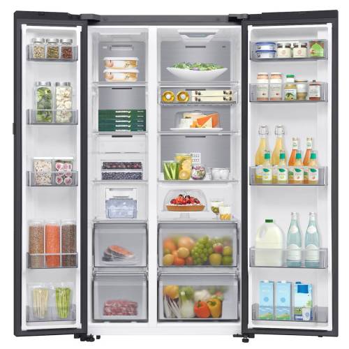 Samsung RS80F65M1BWT — морозильная камера 229 л оснащена 4 полками, 5 дверными отсеками и льдогенератором Twist I/M