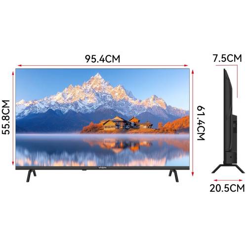 Телевизор Yasin 43G11: 43", Google TV, LED экран, голосовое управление. Доставка в Бишкеке