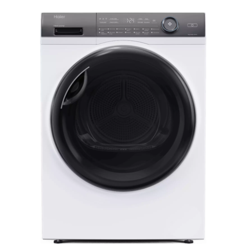 Haier HD90-A2979 — сушильная машина с тепловым насосом, загрузка 9 кг, цвет белый, отдельностоящая, возможна установка в колонну.