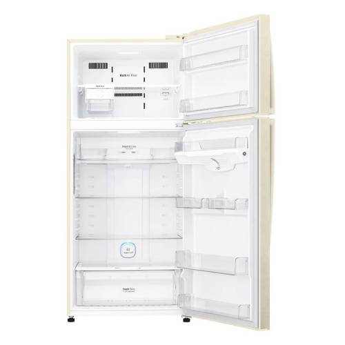 LG GN-H702HEHL: холодильник с компрессором инверторного типа, управление со смартфона, 392 л, песочный бежевый цвет. Заказать с доставкой по Кыргызстану