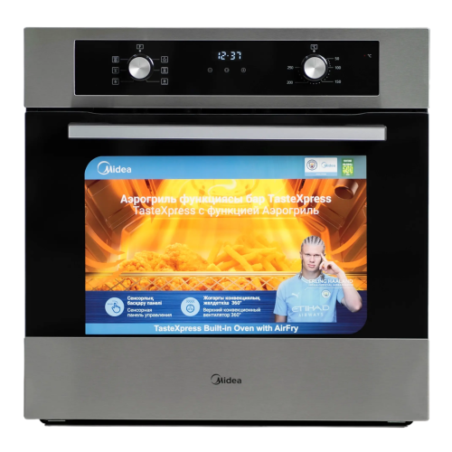 Встраиваемая духовка Midea MO210A4 X — класс энергопотребления А, 2 стекла, 5 уровней направляющих. Купить с доставкой по Бишкеку.