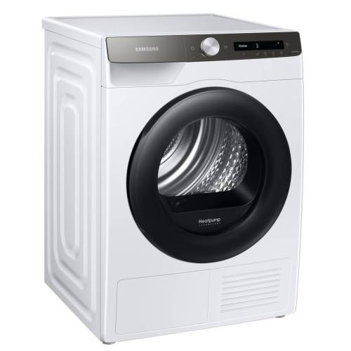 Samsung DV90T5240AT/LP — AI Control, SmartThings, Smart Control, внутренняя подсветка барабана, реверсивная дверца, блокировка от детей, защита от складок, система OptimalDry, выбор уровня сушки 3 уровня, выбор времени высыхания, звуковая индикация.