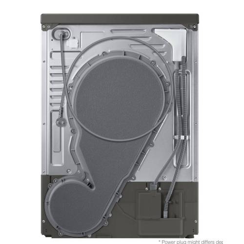 Samsung DV90T6240LX/LP — LED-индикаторная панель, двигатель DIT, инверторный компрессор, энергопотребление годовое 194 кВт⋅ч, класс энергоэффективности A+++, класс конденсации B, уровень шума 63 дБ, хладагент R134a (0.43 кг).