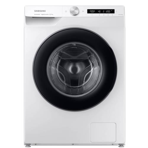 Samsung WW80AG6S24AW — стиральная машина 8 кг с корпусом белого цвета и дверцей Carved Door (черный) — Onbir.kg Бишкек, Кыргызстан