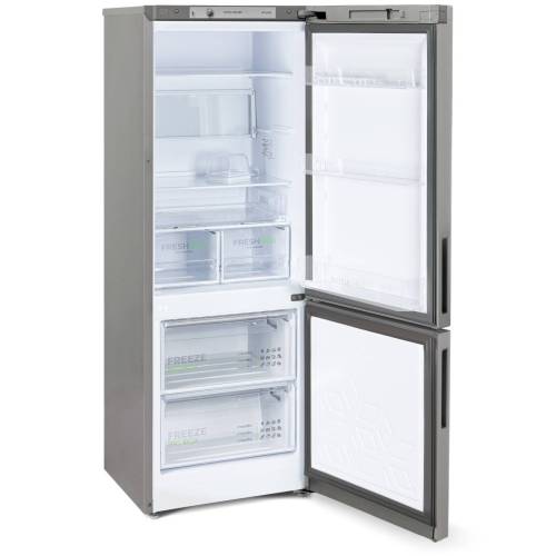 Бирюса М6134 — морозильная камера с 2 ящиками, ручное размораживание, минимальная температура −18 °C, мощность замораживания 5 кг/сутки, автономное сохранение холода до 12 часов.