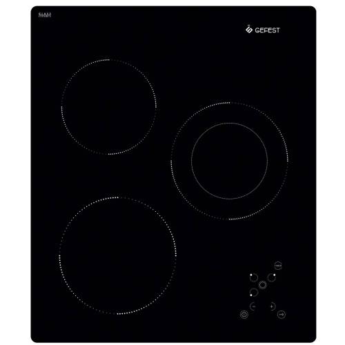 GEFEST ПВЭ 4100 — электрическая варочная панель на 3 конфорки с черной стеклокерамической поверхностью — Onbir.kg Бишкек, Кыргызстан