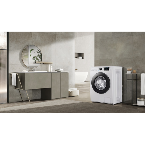 Узкая стиральная машина SAMSUNG WW70AGAS22AELD, 7 кг, с функцией паровой очистки и AquaProtect. Белый цвет