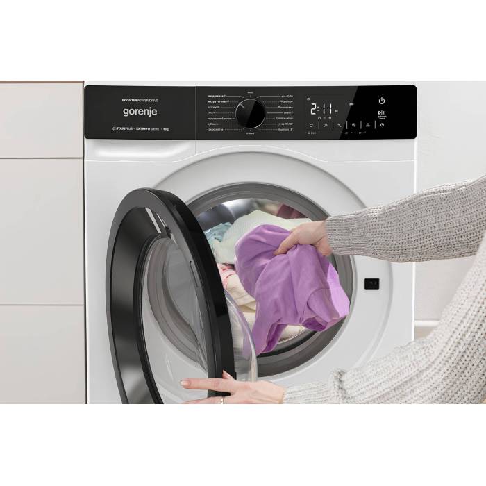 Gorenje WNHA62SAS, 6 кг, 16 программ, 1200 об/мин, класс A. Заказать с доставкой в регионы Кыргызстана