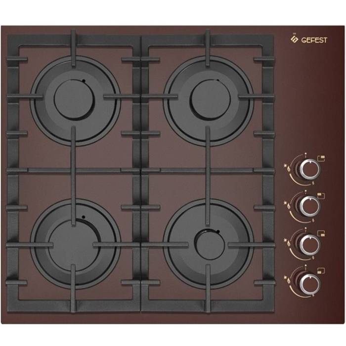 GEFEST СГ СВН 2230 K4 — газовая варочная панель на 4 конфорки с коричневой стеклянной поверхностью — Onbir.kg Бишкек, Кыргызстан