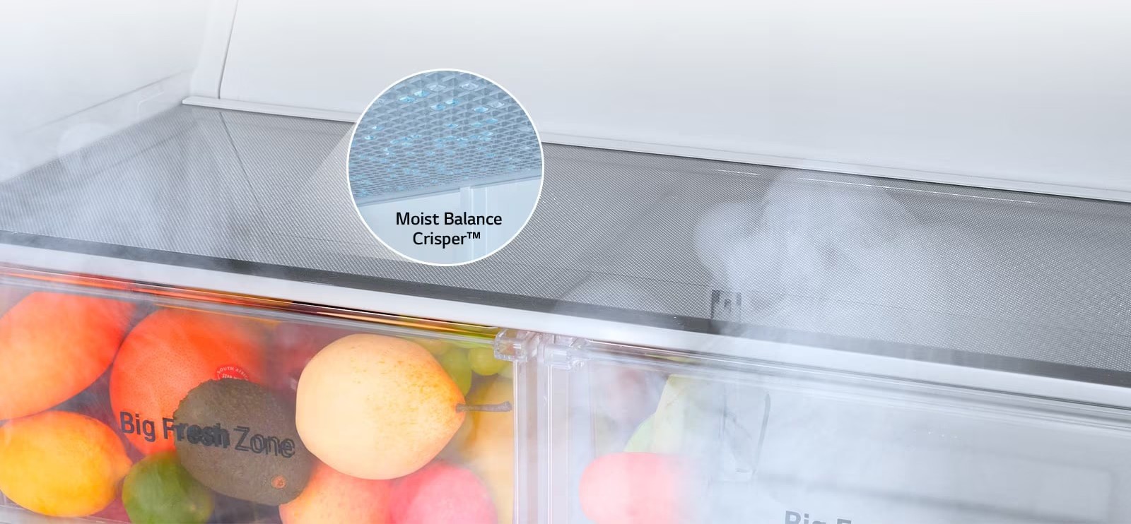 Side by Side Glass Moist Balance Crisper