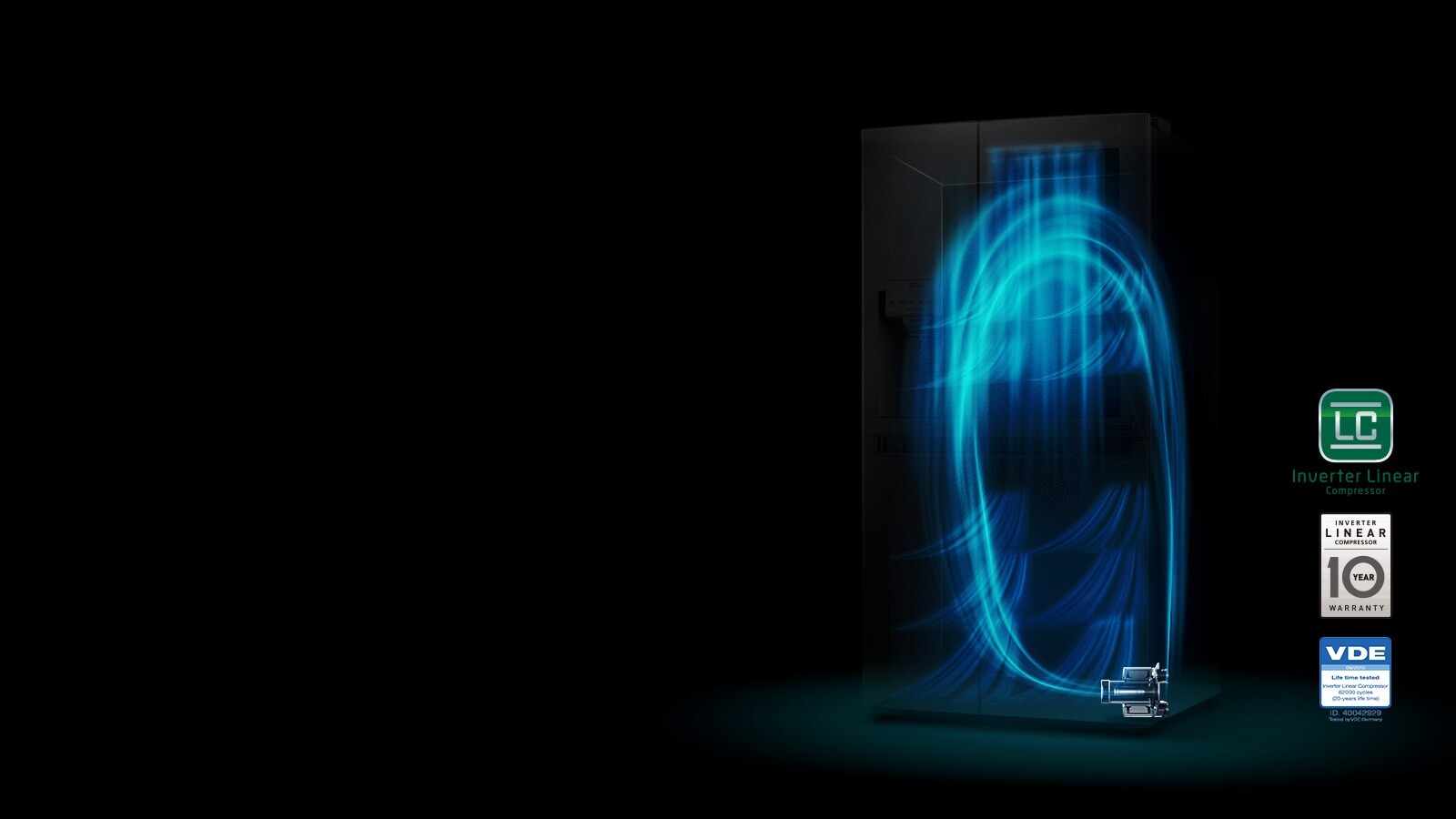 Side by Side Glass inverter LG